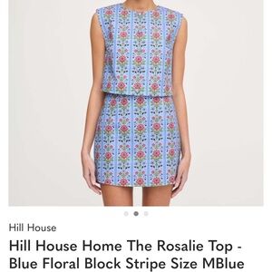 Hill House Blue and Pink Floral skirt and top Set NWT size XS